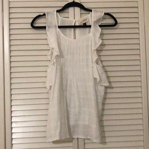 SALE White Tank with Ruffle